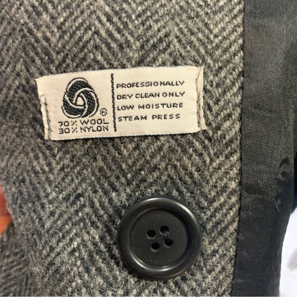 Alorna Petite Womens Wool Coat  Herringbone Double Breasted Lined - Picture 4 of 10